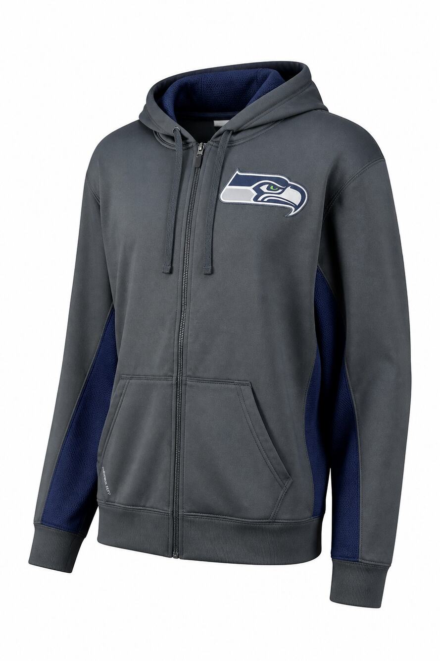 Nike Therma-Fit NFL Green Bay Packers Football Gray Spellout Full Zip Hoodie XL
